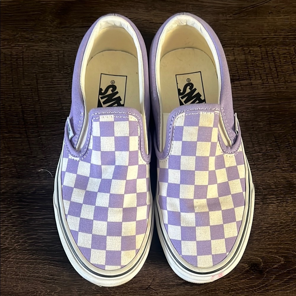 Vans Women’s Purple Checkered Slip-On Shoes